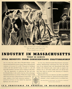 1938 Ad Massachusetts Development Commission Colonial - ORIGINAL ADVERTISING F2A
