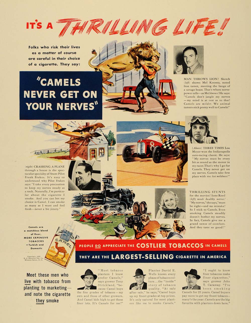 1938 Ad Camel Turkish Domestic Cigarettes Lou Meyer - ORIGINAL ADVERTISING F2A