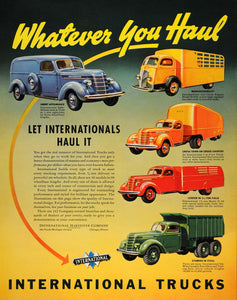 1938 Ad International Trucks Tractors Delivery Models - ORIGINAL ADVERTISING F2A