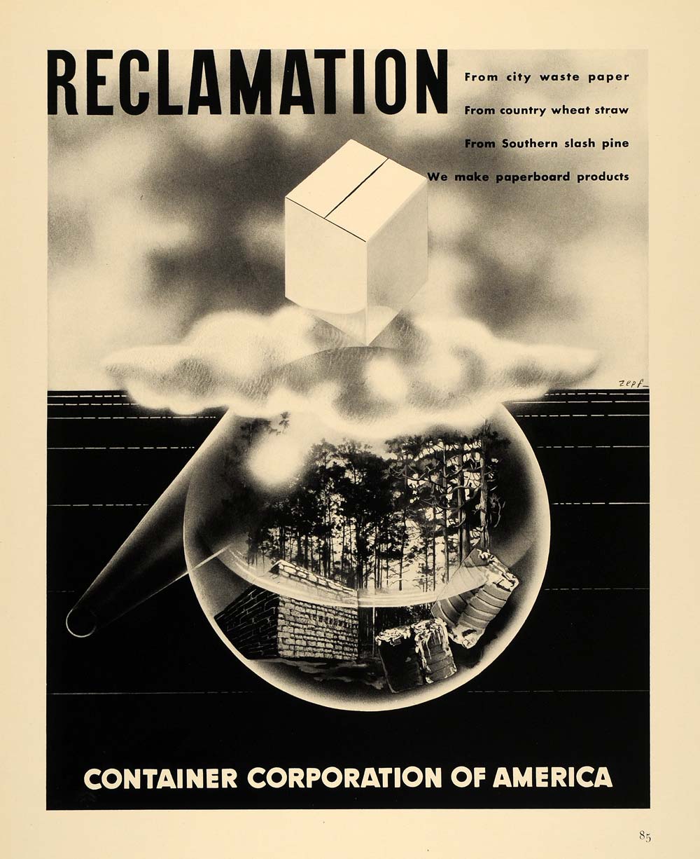 1938 Ad Container Corporation America Pines Toni Zepf - ORIGINAL