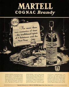 1938 Ad Martell Cognac Brandy Christmas Park Tilford - ORIGINAL ADVERTISING F2A