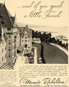 1938 Ad Manoir Richelieu Fairmont Hotel Resort Quebec - ORIGINAL ADVERTISING F2B