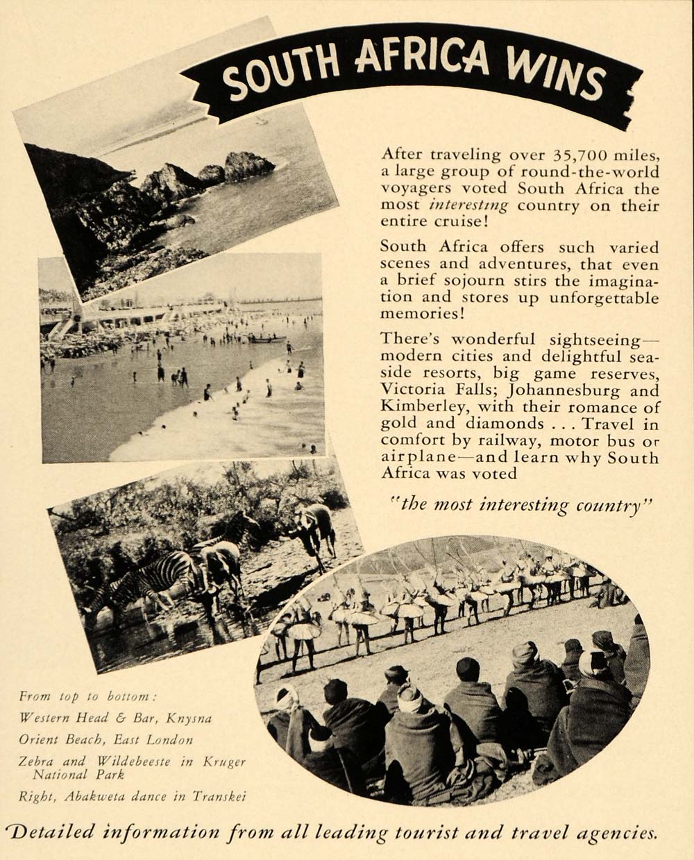 1938 Ad South Africa Travel Tourism Vacation Diamonds - ORIGINAL ADVERTISING F2B