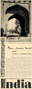 1931 Ad India Luxury Travel Hotel Pullman Tour Jaipur - ORIGINAL ADVERTISING F2B
