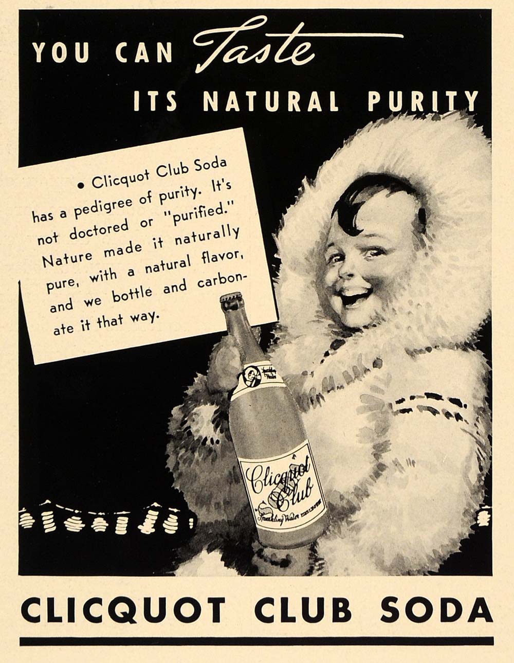 1938 Ad Clicquot Club Soda Child Beverage Millis - ORIGINAL ADVERTISING F2B