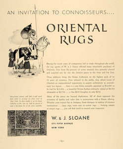 1935 Ad W J Sloane Oriental Rugs Kuba Persian Kashan - ORIGINAL ADVERTISING F3A