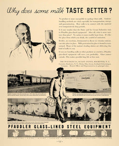 1935 Ad Pfaudler Glass-Lined Equipment Milk Tank Car - ORIGINAL ADVERTISING F3A