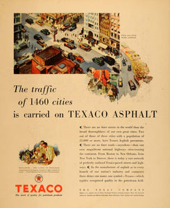 1930 Ad Texas Texaco Asphalt Pave Petroleum Traffic - ORIGINAL ADVERTISING F3A