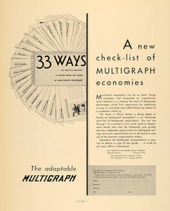 1930 Ad American Multigraph Sales Equiment Cleveland - ORIGINAL ADVERTISING F3A