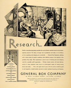 1930 Ad General Box Packing Research Illustration - ORIGINAL ADVERTISING F3A