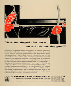 1930 Ad Hartford Fire Insurance Accident Arrow Sport - ORIGINAL ADVERTISING F3A