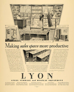 1930 Ad Lyon Steel Storage Display Marketing Metal - ORIGINAL ADVERTISING F3A