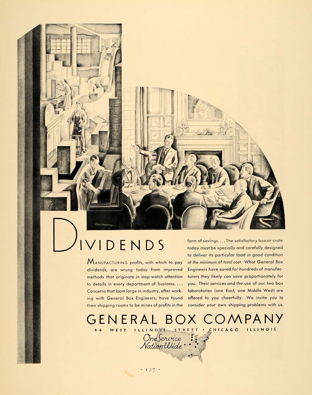 1930 Ad General Box Company Chicago Engineering Crate - ORIGINAL ADVERTISING F3A