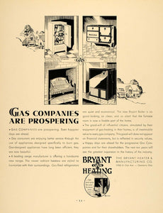1930 Ad Bryant Heater Gas Heating Oven Refrigerator - ORIGINAL ADVERTISING F3A