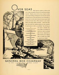 1930 Ad General Box Company Illinois Ship Boat Crate - ORIGINAL ADVERTISING F3A