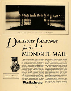 1930 Ad Westinghouse Electric Airport Lighting Mail - ORIGINAL ADVERTISING F3A