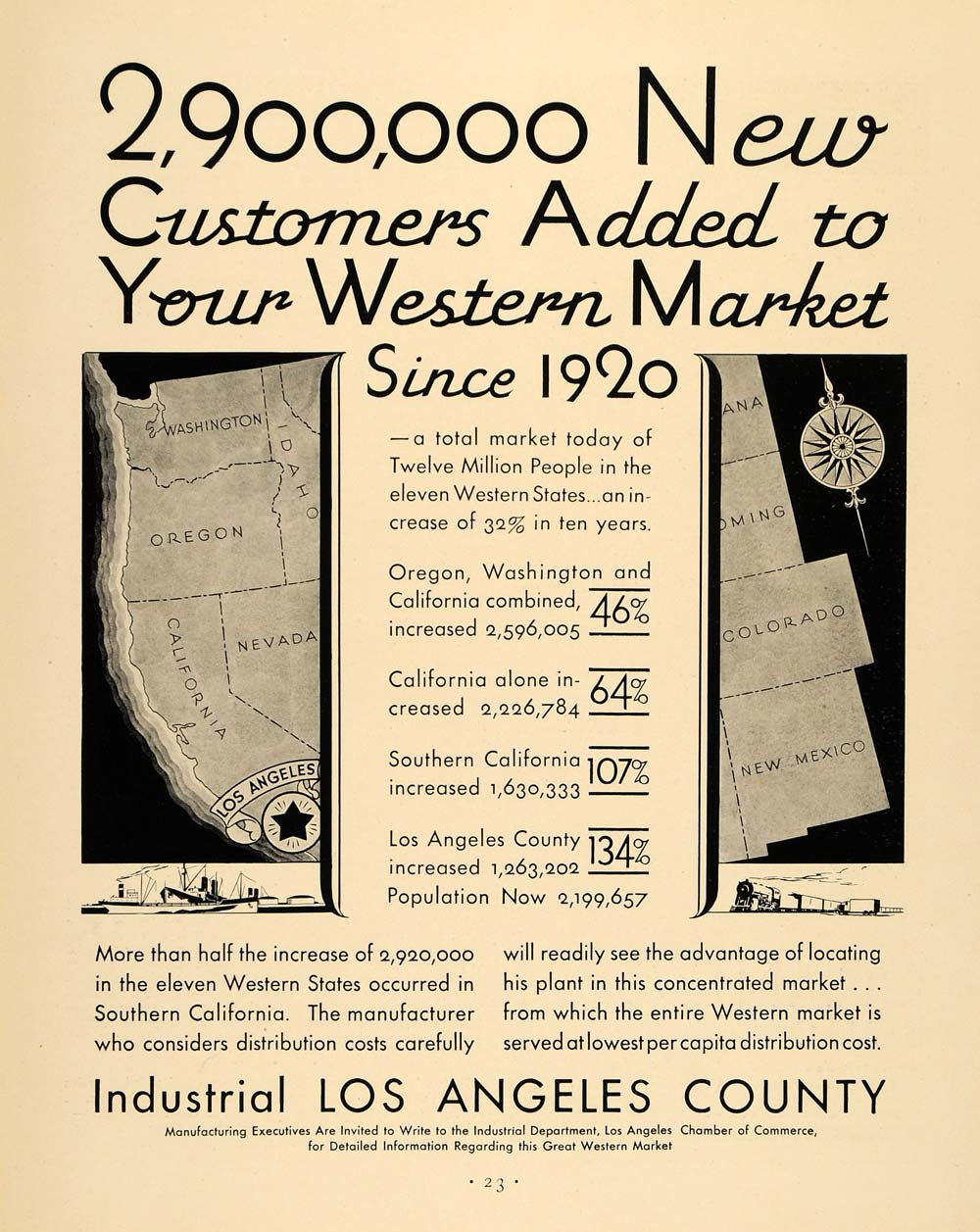 1930 Ad Los Angeles Industrial Chamber Commerce - ORIGINAL ADVERTISING F3A