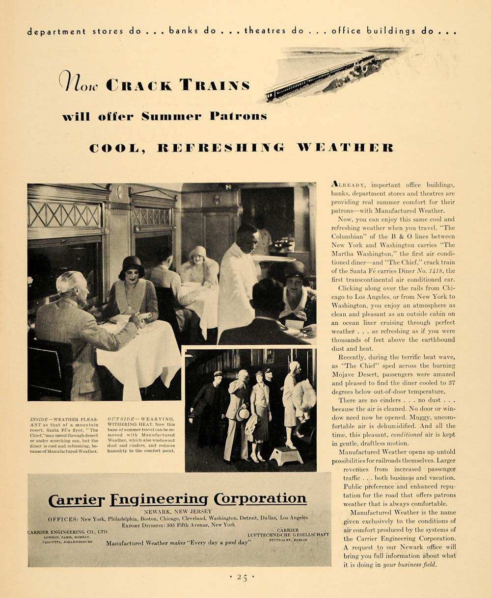 1930 Ad Carrier Engineering Passenger Crack Trains - ORIGINAL ADVERTISING F3A