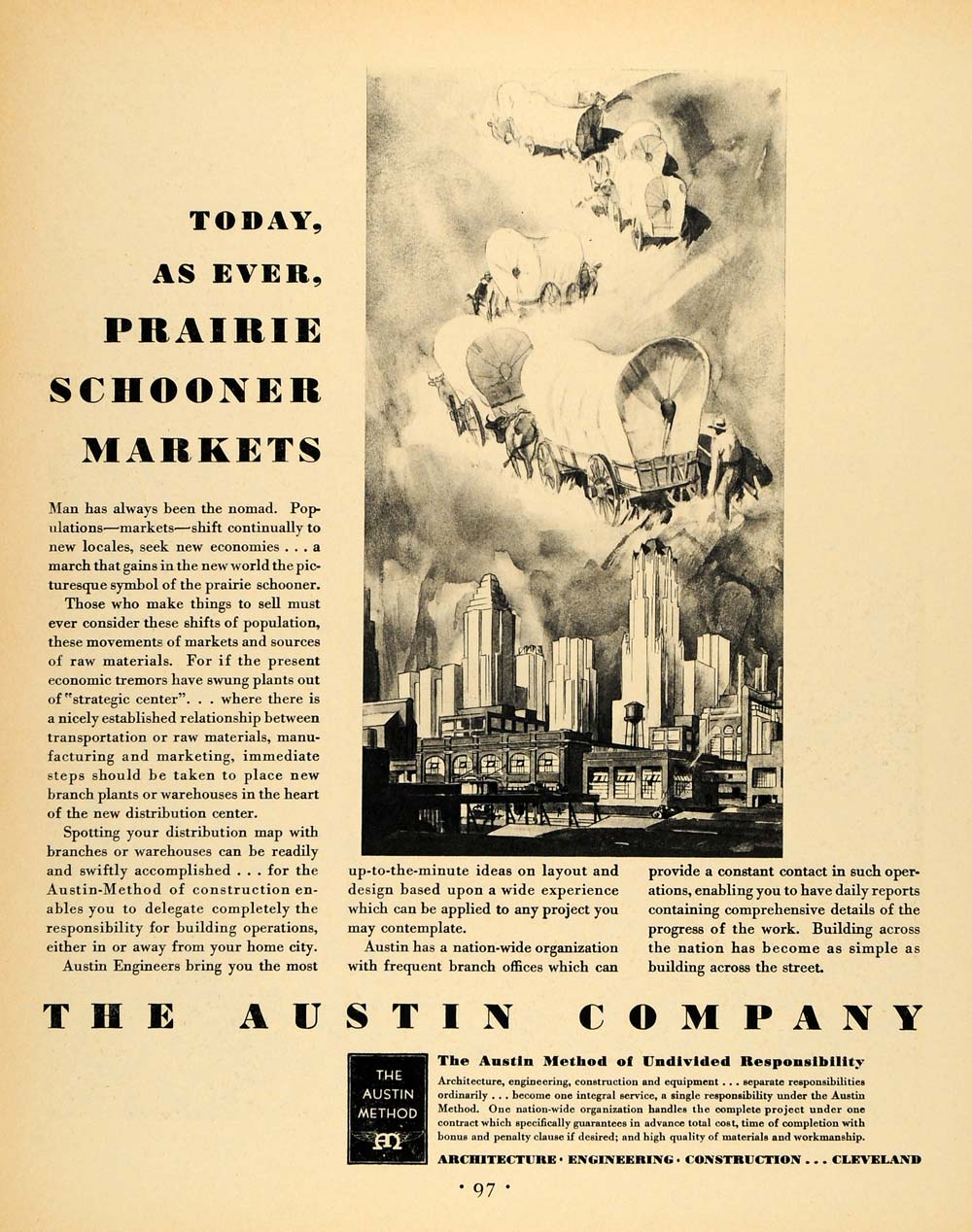 1930 Ad Austin Co Cleveland Engineering Construction Architecture Colonial F3A