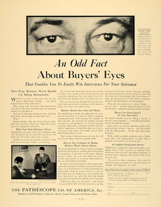 1930 Ad Pathescope America Business Movies Projector - ORIGINAL ADVERTISING F3A
