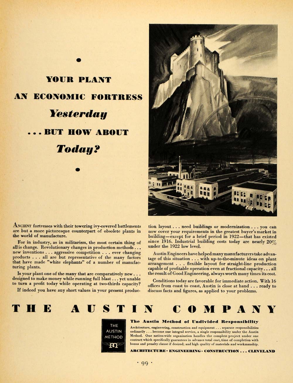 1930 Ad Austin Co Construction Architecture Engineering Ancient Fortress F3A