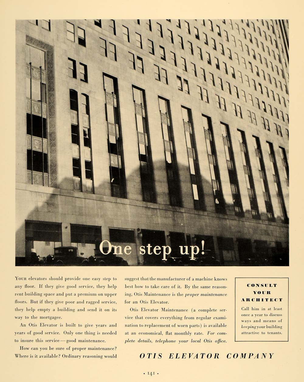 1935 Ad Otis Elevator Manufacturer Maintainer Building - ORIGINAL F3A - Period Paper
