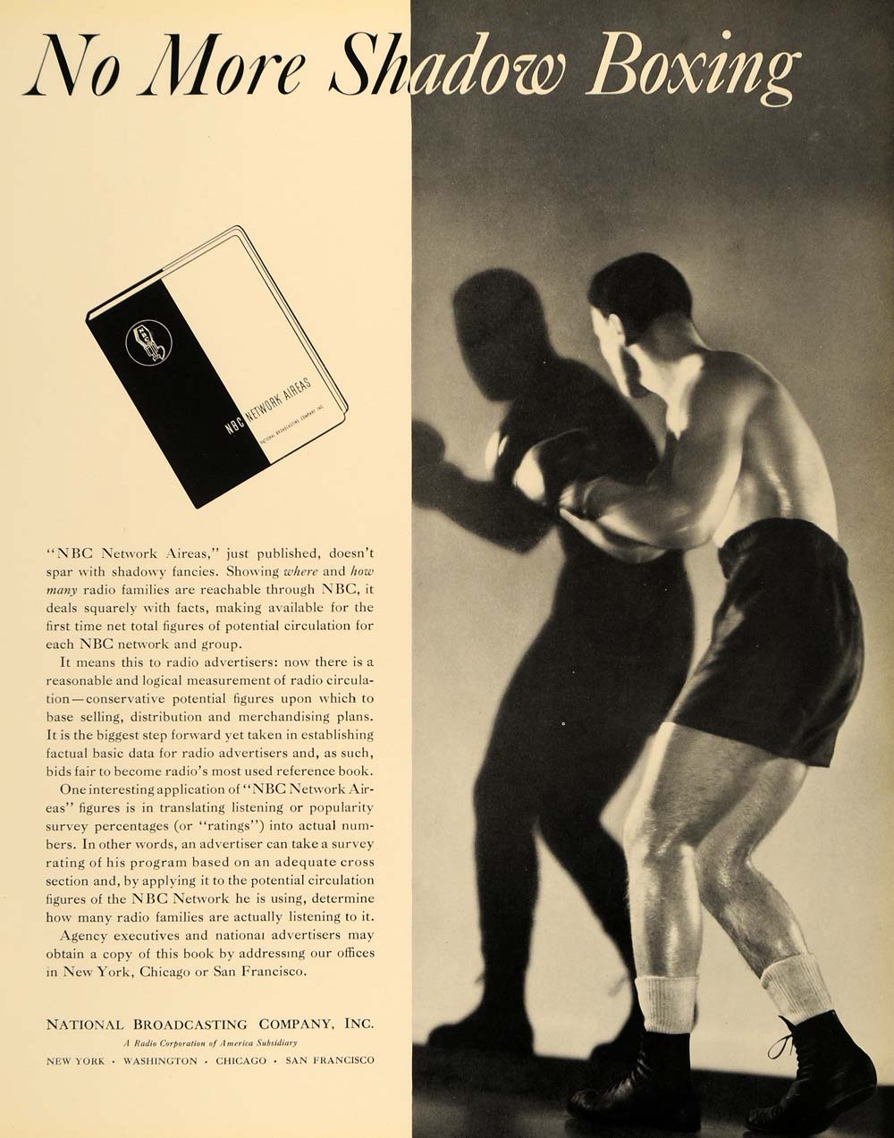 1935 Ad National Broadcasting Radio Boxing Sport NBC - ORIGINAL ADVERTISING F3A