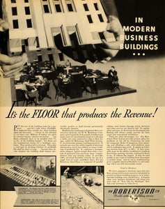 1935 Ad Construction Robertson Floor Business Buildings - ORIGINAL F3A
