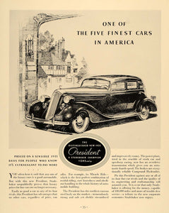 1935 Ad President Studebaker Automobile Motor Vehicle - ORIGINAL ADVERTISING F3A