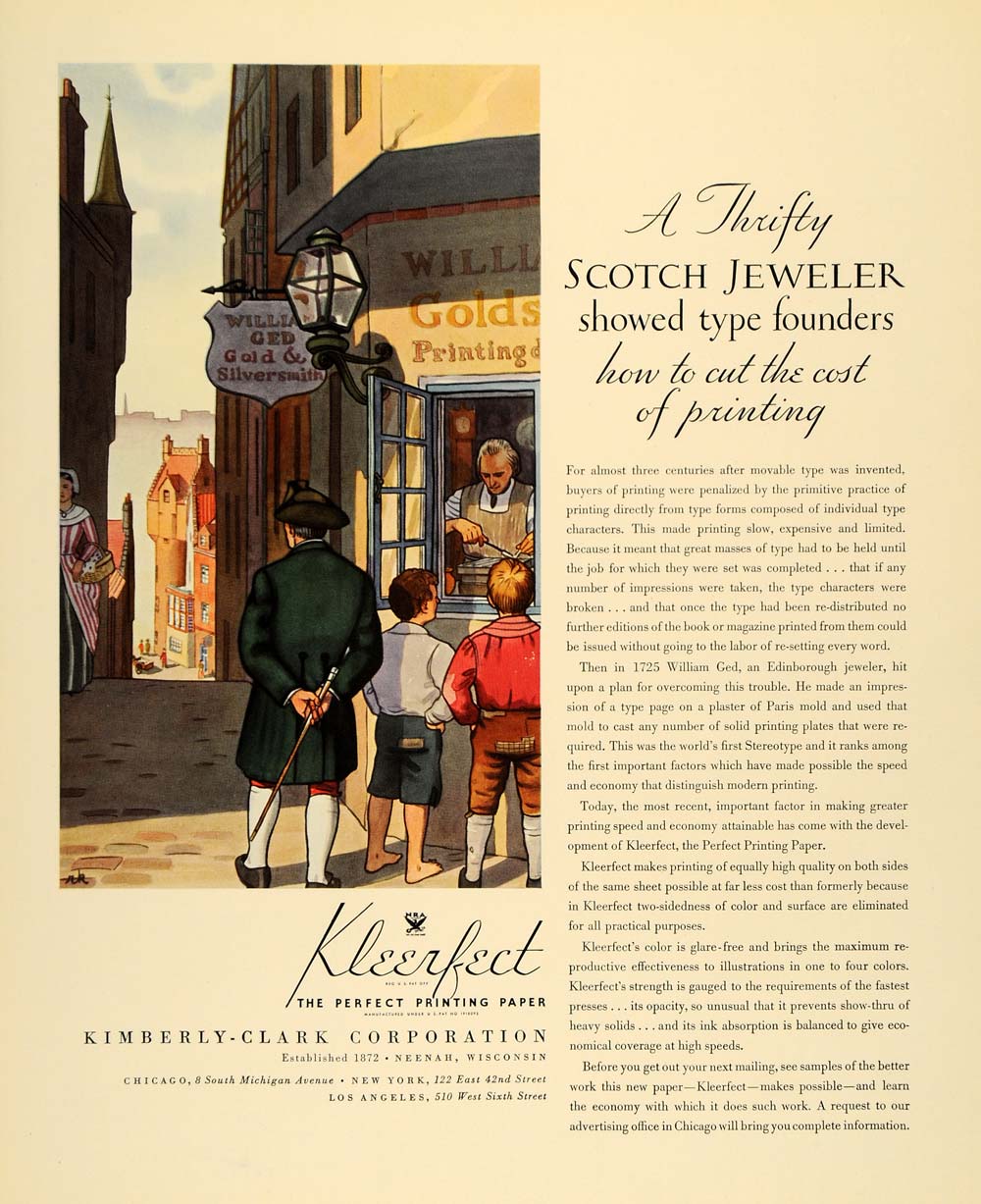 1935 Ad Kimberly-Clark Kleerfect Paper Scotch Jeweler - ORIGINAL ADVERTISING F3A