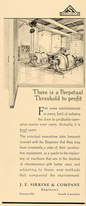 1930 Ad J E Sirrene Engineers Industry Illustration - ORIGINAL ADVERTISING F3B