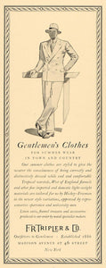 1930 Ad FR Tripler Outfitter Gentlemen Clothing clothes - ORIGINAL F3B