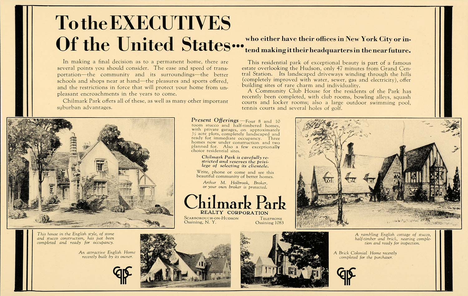 1930 Ad Chilmark Park Realty Properties English Homes - ORIGINAL ADVERTISING F3B