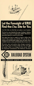 1935 Ad Erie Railroad System Railway Industry Route - ORIGINAL ADVERTISING F3B
