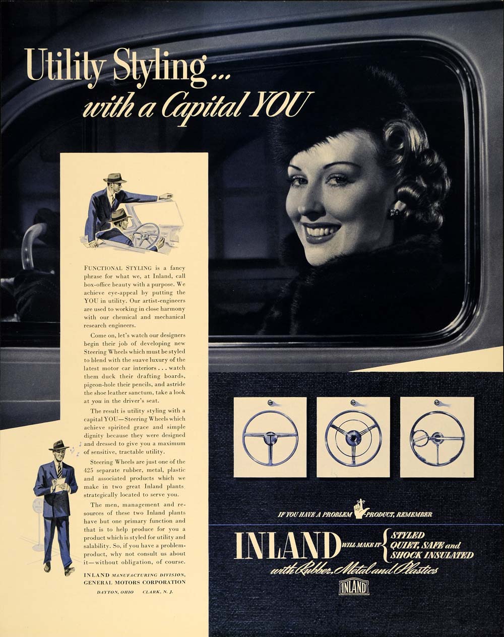 1940 Ad Inland Rubber Metal Plastics General Motors - ORIGINAL ADVERTISING F4A