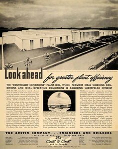 1940 Ad Austin Engineers & Builders Aircraft Plant - ORIGINAL ADVERTISING F4A