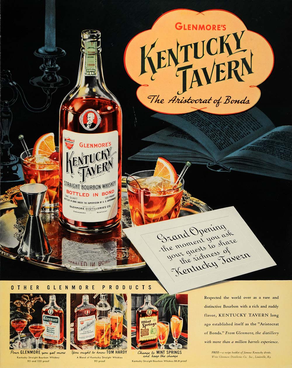 1940 Ad Kentucky Tavern Bourbon Whiskey Alcohol Liquor - ORIGINAL F4A