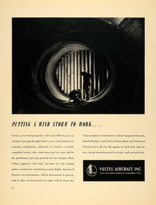 1940 Ad Vultee Aircraft Jet Engine Mechanics Design - ORIGINAL ADVERTISING F4A