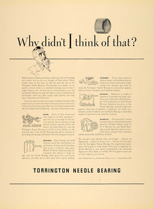 1940 Ad Torrington Needle Bearing John Deere Lockheed - ORIGINAL ADVERTISING F4A