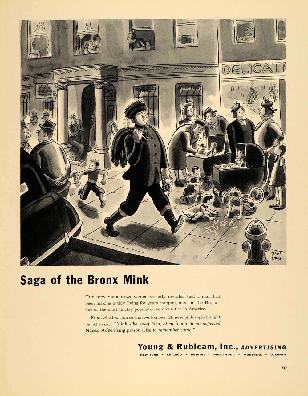 1940 Ad Young & Rubicam Adverstising Bronx Robt Day - ORIGINAL ADVERTISING F4A