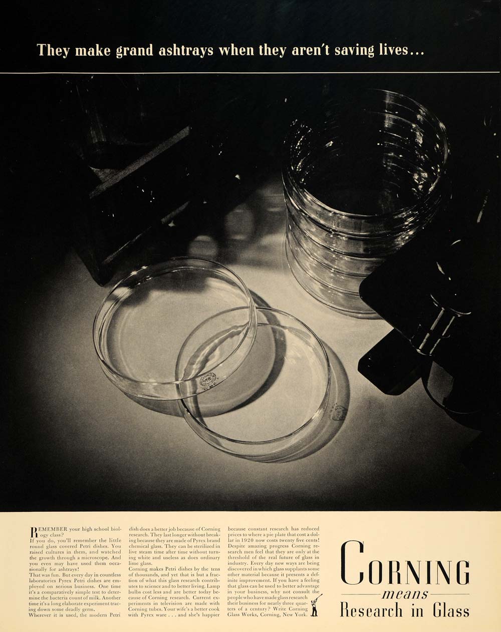 1940 Ad Corning Glass Works Products Petri Dishes - ORIGINAL ADVERTISING F4A