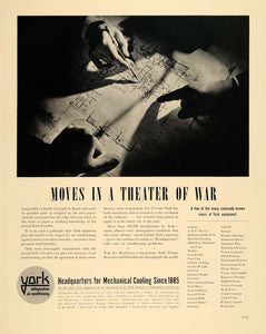 1940 Ad York Ice Machinery Refrigeration Plan Drawing - ORIGINAL ADVERTISING F4A