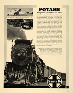 1940 Ad American Potash Institute Santa Fe Rails Train - ORIGINAL F4A