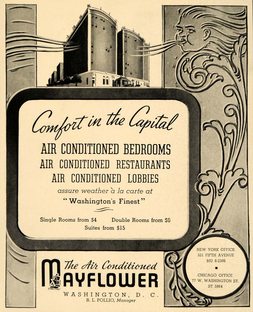 1940 Ad Mayflower U.S. Capitol Hotel Washington D.C. - ORIGINAL ADVERTISING F4B