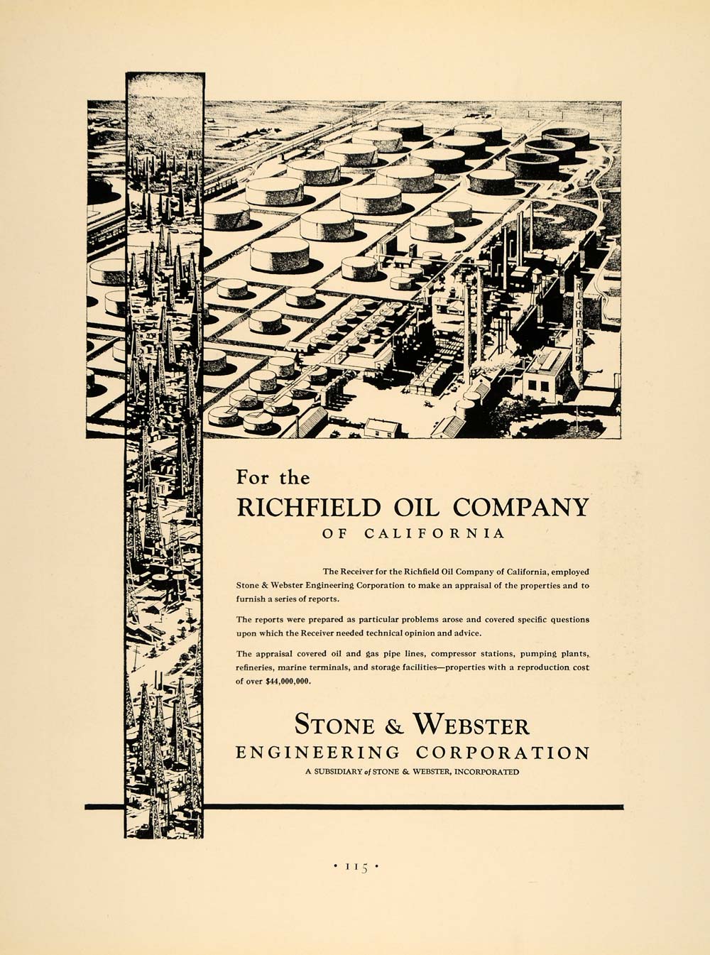 1932 Ad Stone Webster Engineering Richfield Oil Calif - ORIGINAL ADVERTISING F5A
