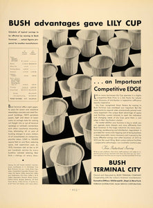 1932 Ad Bush Terminal Lily Cup Lucky Strike Burgess - ORIGINAL ADVERTISING F5A