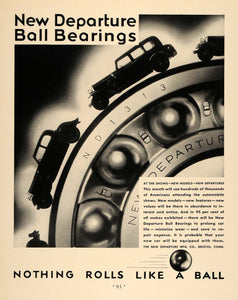 1932 Ad New Departure Ball Bearings Metal Bristol Auto - ORIGINAL F5A