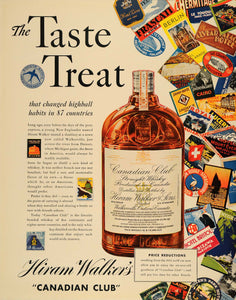 1936 Ad Hiram Walker's Canadian Club Whisky Stamps - ORIGINAL ADVERTISING F5A