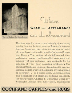 1932 Ad J L Hudson Store Cochrane Carpet Rugs Detroit - ORIGINAL ADVERTISING F5B