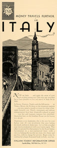 1932 Ad Italian Tourist Iformation Trip Rome Church Italy Vacation City F5B